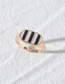 Fashion Black Oil Drop Stripe Ring