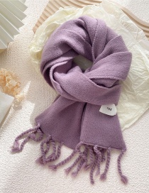 Fashion Purple Patch Knitted Fringe Scarf