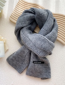 Fashion Grey Patch Wool Knitted Scarf