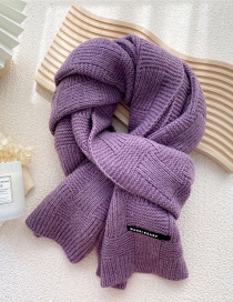 Fashion Purple Patch Wool Knitted Scarf