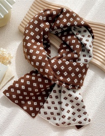 Fashion Brown Printed Contrast Double-knit Scarf