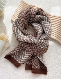 Fashion Brown Printed Double-knit Scarf