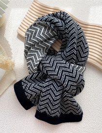 Fashion Black Printed Double-knit Scarf
