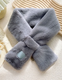 Fashion Grey Rabbit Fur Cross Patch Scarf