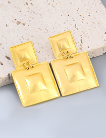 Fashion Gold Color Alloy Square Geometric Stud Earrings