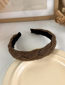 Fashion Brown Knitted Woolen Knitted Broad-brimmed Headband