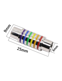 Fashion Six-color Rainbow 5mm Hole Titanium Steel Magnet Buckle Accessories