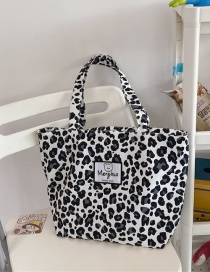 Fashion Black Leopard Large-capacity Leopard Check Patch Handbag