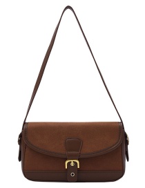 Fashion Brown Frosted Lock Crossbody Bag