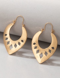 Fashion Gold Color Alloy U-shaped Hollow Diamond Earrings