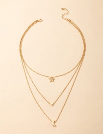 Fashion Gold Color Alloy Xingyue Love Multilayer Necklace