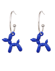 Fashion Navy Blue Alloy Dog Earrings