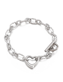 Fashion 2# Titanium Steel Love Heart Ot Buckle Chain Bracelet