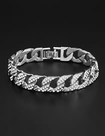 Fashion Silver Color-bracelet Alloy Full Diamond Chain Bracelet