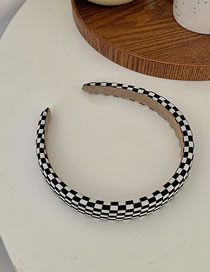 Fashion Hair Band Checkerboard Wide-brimmed Headband