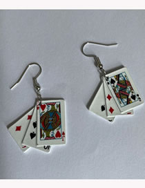 Fashion Type A Alloy Print Poker Earrings