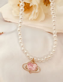 Fashion Necklace Alloy Drop Oil Love Pearl Necklace