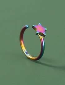 Fashion Color Stainless Steel Five-pointed Star Piercing Nose Nail