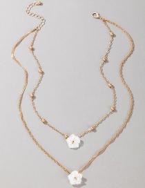 Fashion Gold Color Acrylic Flower Double Necklace