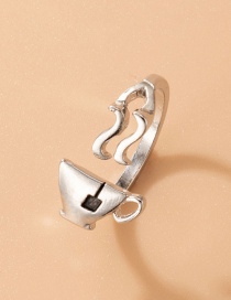 Fashion Silver Color Alloy Geometric Coffee Cup Opening Ring