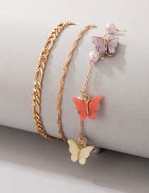 Fashion Butterfly Alloy Butterfly Chain Anklet Set