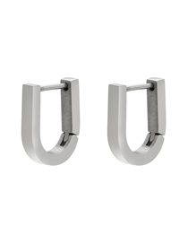 Fashion Steel U-shape Stainless Steel Five-pointed Star Love Triangle Geometric Earrings