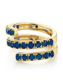 Fashion Blue Twisted Ring With Gold Plated Copper And Zirconium
