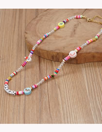 Fashion 2# Letter Beads Soft Ceramic Beaded Necklace