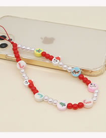 Fashion Color Christmas Soft Ceramic Beaded Mobile Phone Chain