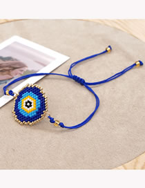 Fashion 4# Rice Beads Woven Eye Bracelet