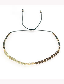 Fashion Black Geometric Rice Beads Beaded Drawstring Bracelet