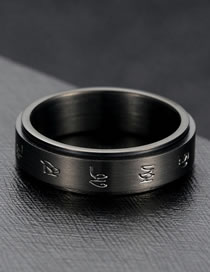 Fashion Black Stainless Steel Plating Symbol Ring