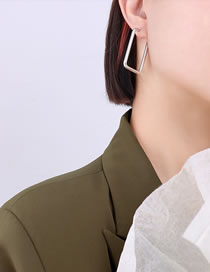 Fashion Pair Of Steel Earrings Titanium Steel Rectangular Ear Ring