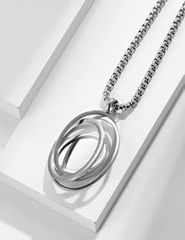 Fashion Steel Color+pl001 3mm*60cm Titanium Steel Oval Orbital Geometric Necklace