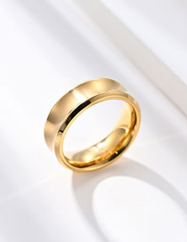 Fashion Gold Color Titanium Steel Geometric Wide Face Ring