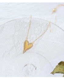 Fashion Gold Coloren Necklace 40+5cm Titanium Steel Gold-plated Zirconium Heart Necklace
