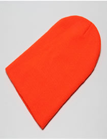 Fashion Orange Pure Color Straight Light Board Cap