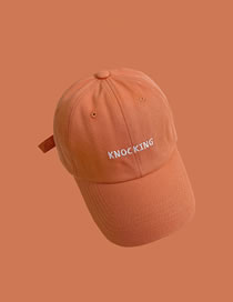 Fashion Orange Letter Embroidered Soft Top Baseball Cap