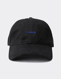 Fashion Black Cotton Whale Embroidered Soft Top Baseball Cap