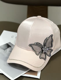 Fashion Butterfly Pink Mercerized Diamond Butterfly Baseball Cap