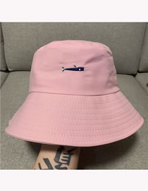 Fashion Pink Cotton Whale Embroidered Soft Top Baseball Cap