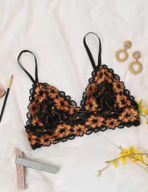 Fashion Orange Lace Embroidered Underwear Set