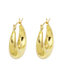 Fashion Glossy Copper Geometric U-shaped Earrings