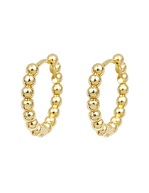 Fashion Gold Copper Round Bead Earrings