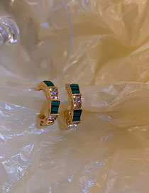 Fashion Gold Alloy Diamond-studded Geometric Earrings