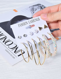 Fashion 12# Geometric Pearl Thread Butterfly Star Moon Irregular Earring Set