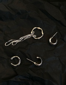 Fashion Silver Metal Geometric Earring Set