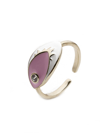 Fashion Pink Copper Plated Real Gold Dripping Eye Ring