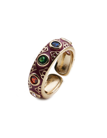 Fashion Red Copper Plated Real Gold Dripping Eye Open Ring