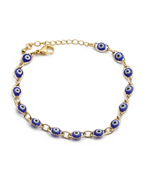Fashion Blue Copper-plated Real Gold Dripping Eye Bracelet